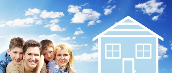 Family in front of their home